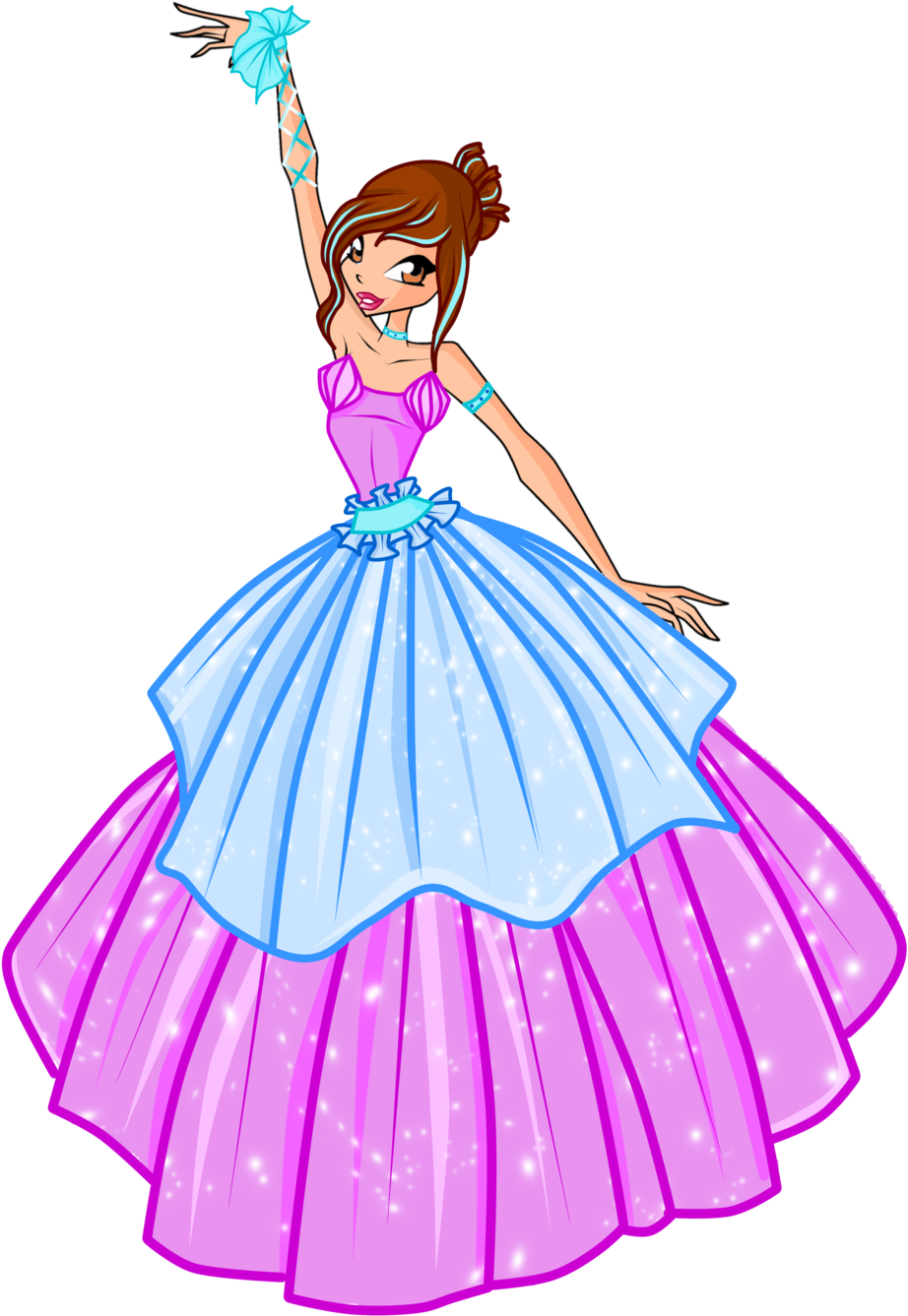 Collection Of Free Gowned Anime Download On - Winx Club Oc Dress Clipart (1024x1365), Png Download