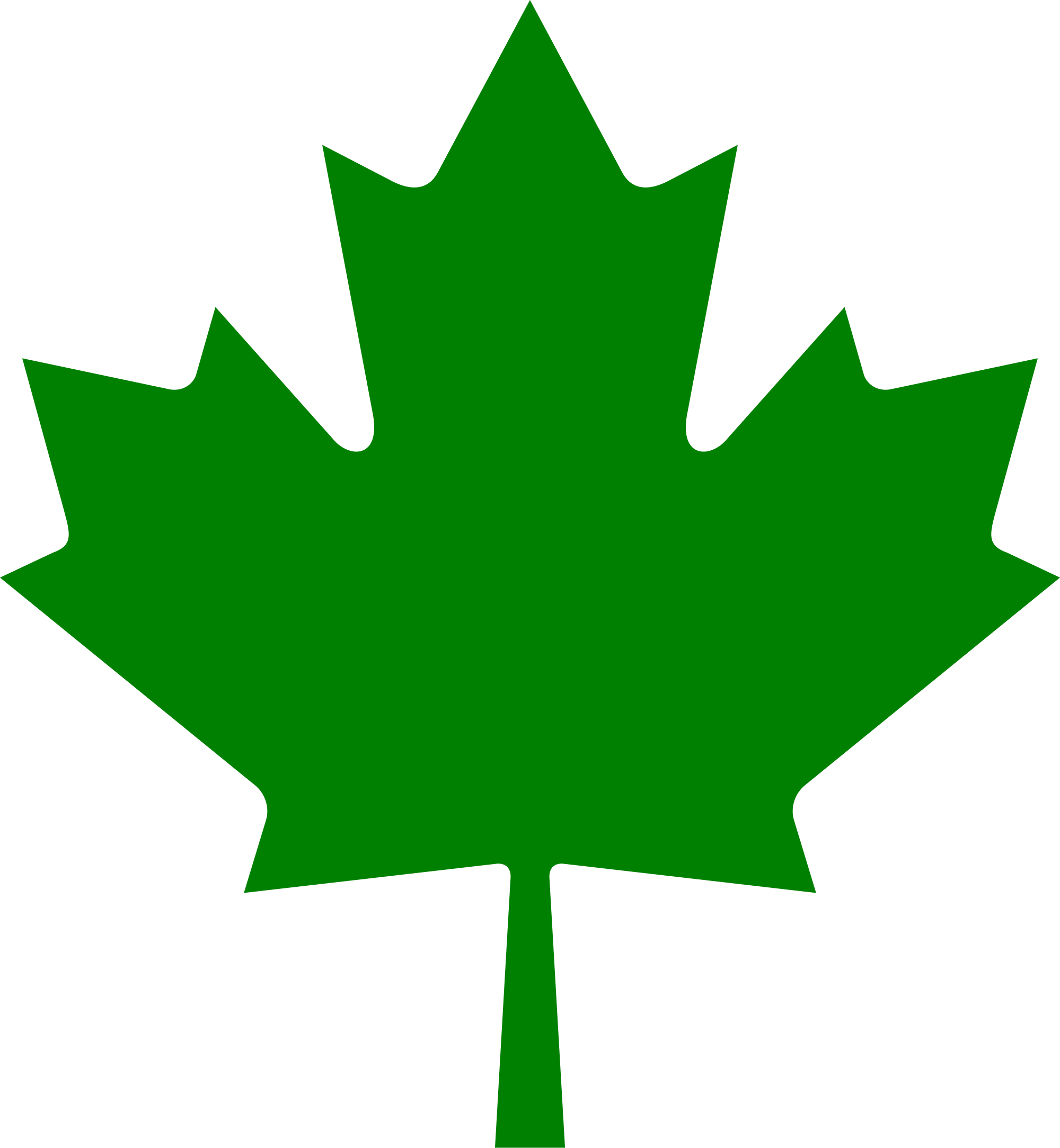 The Truth About Canadian Leaf Outline Imededucation - Canadian Maple Leaf Green Clipart (2000x2167), Png Download