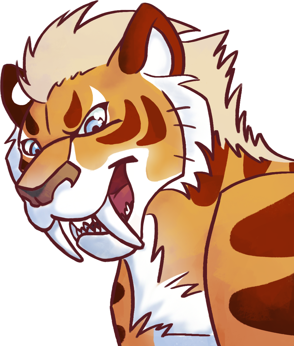 Saber Tooth Lea - Illustration Clipart (1004x1182), Png Download