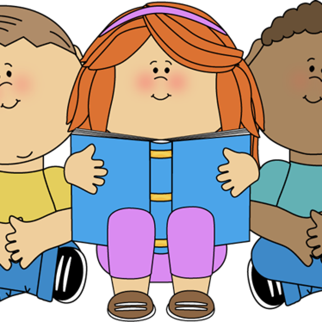 Children Reading Clipart Kids Reading Clip Art Kids - Reading Time Kids - Png Download (1024x1024), Png Download