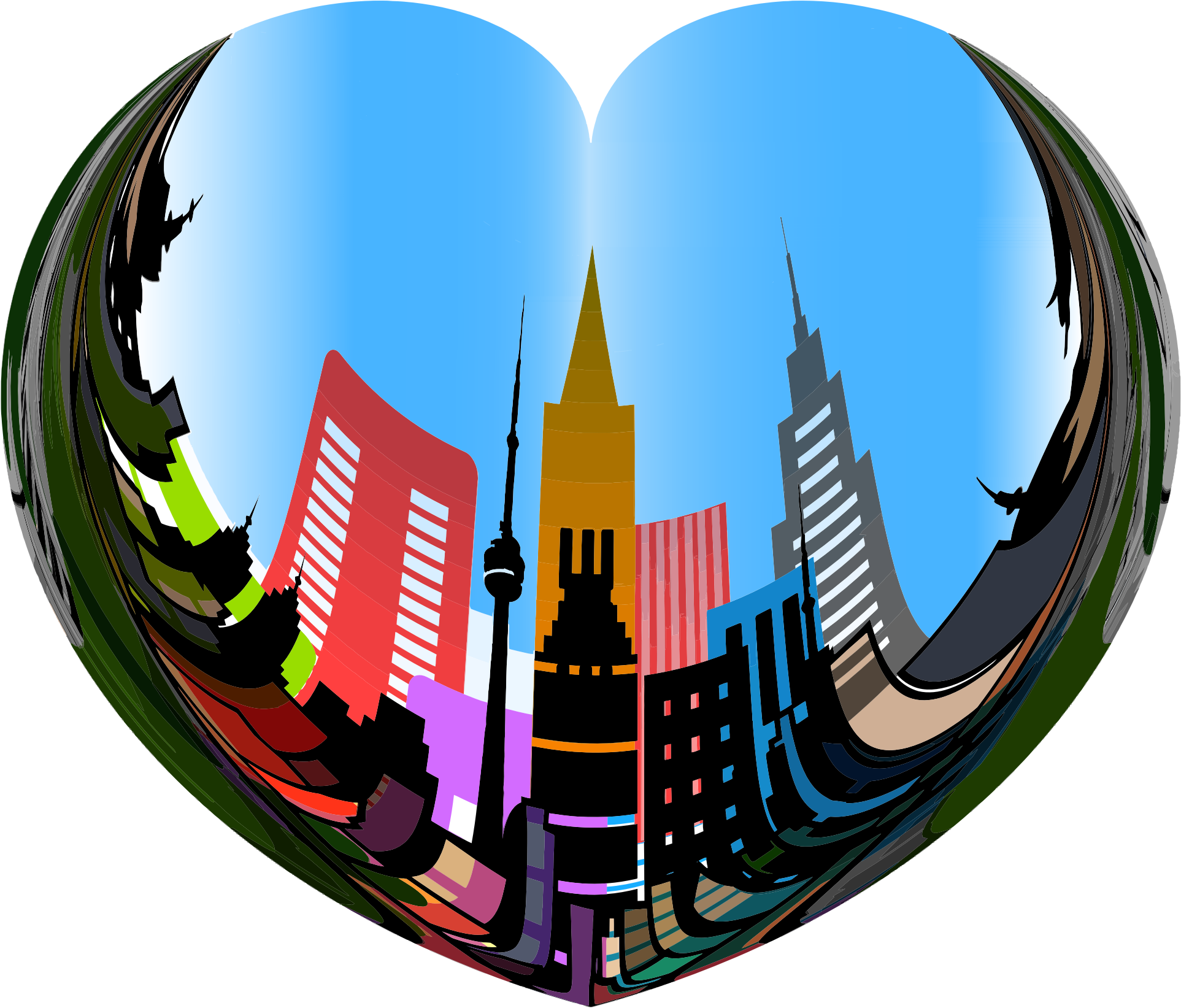 Heart Shaped Clipart Bright Blue - Heart City - Png Download (851x720), Png Download