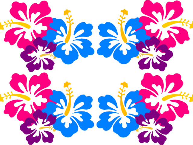 Beach Clipart Shirt - Hawaiian Flowers Clipart Border - Png Download (640x480), Png Download
