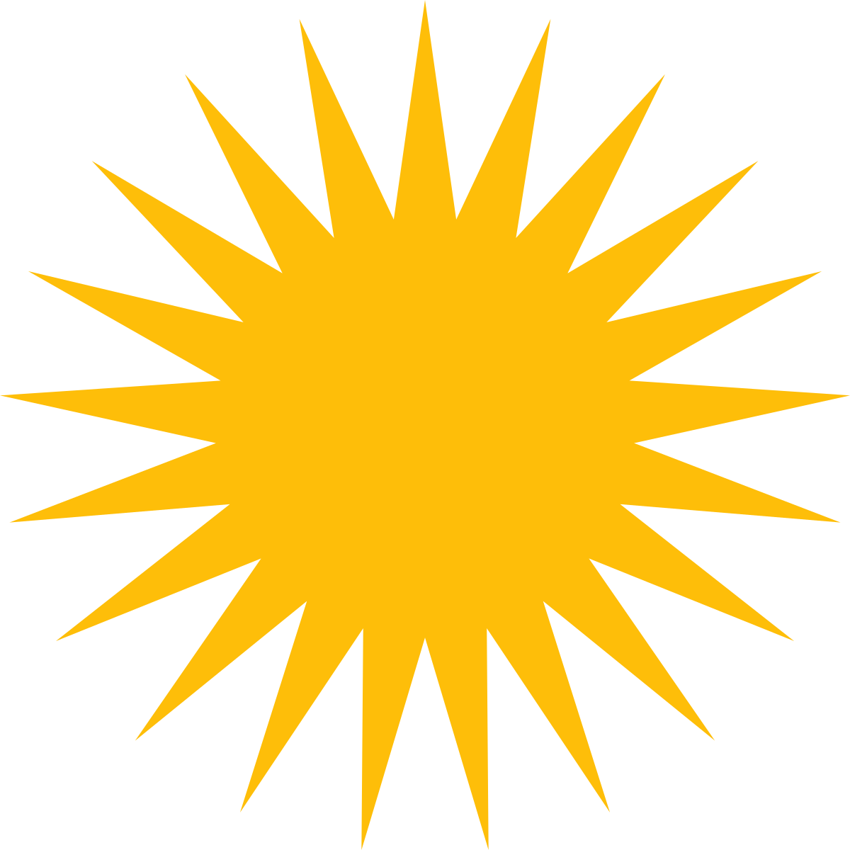Sun Clipart Images Black And White Colorful Drawing - Kurdistan Sun Png Transparent Png (900x900), Png Download