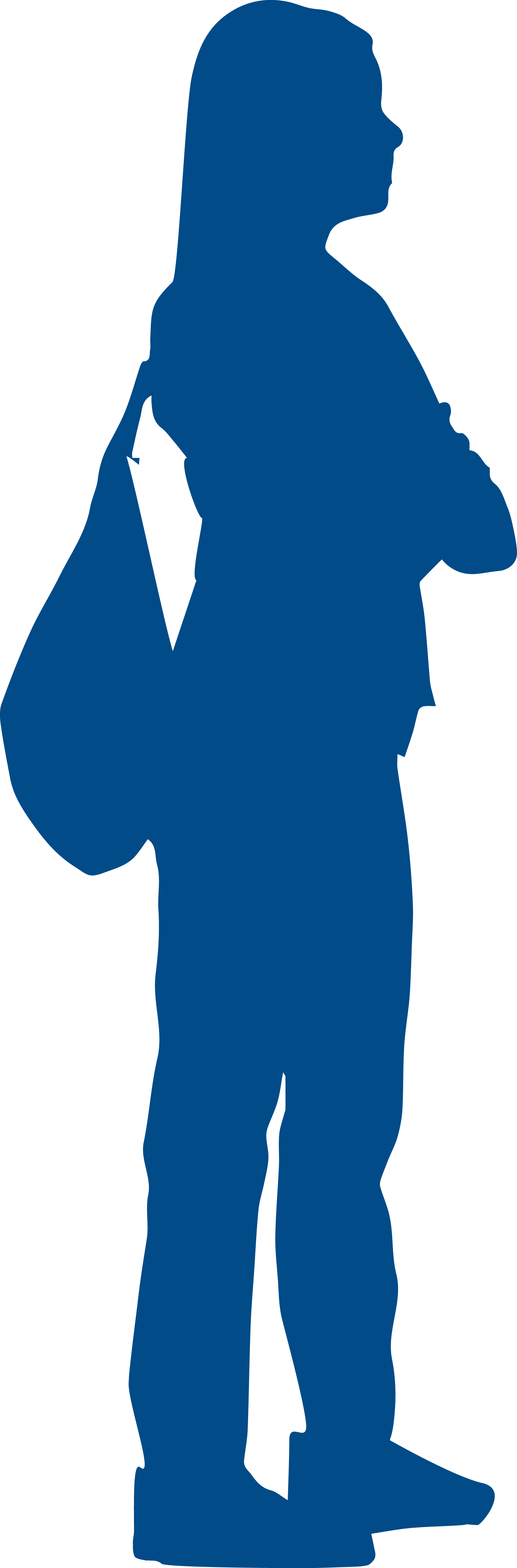 Female With Backpack Heritageblue Three Adults Heritageblue - Backpack Clipart (1590x4817), Png Download