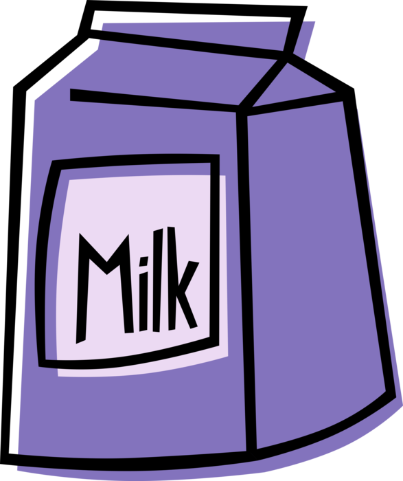 Vector Illustration Of Carton Of Fresh Dairy Milk - Milk And Yogurt Clipart - Png Download (587x700), Png Download
