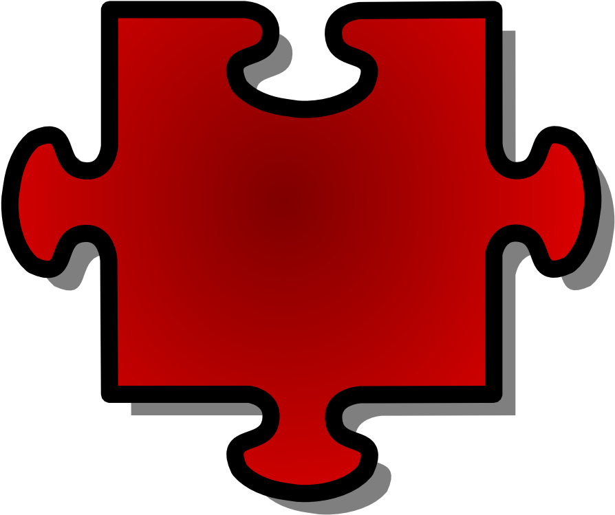 Red Jigsaw Piece 10 Clipart (859x720), Png Download