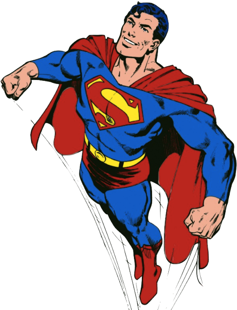 Superman Cartoon White Background Clipart (500x643), Png Download