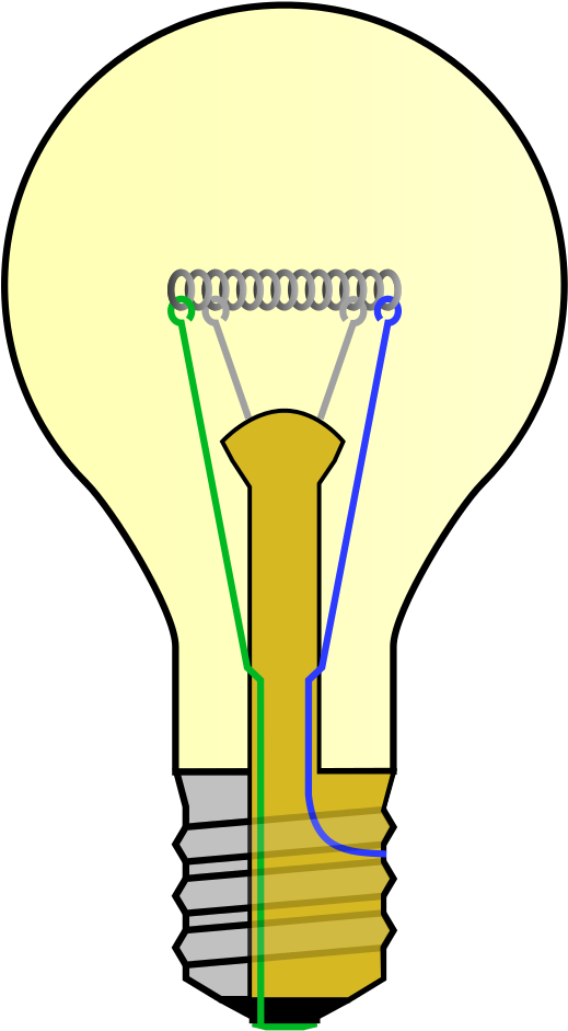 Incandescent Light Bulb - Terminals Of A Bulb Clipart (658x1024), Png Download