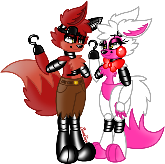 Clip Art Black And White Download Ballora Drawing Mangle - Funtime Foxy And Mangle - Png Download (587x588), Png Download