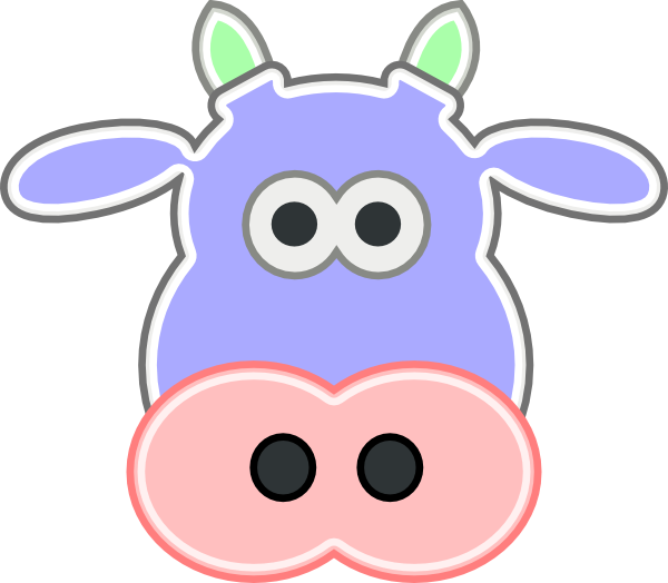 Cow Head Art At - Cartoon Cow Head Clipart (600x524), Png Download