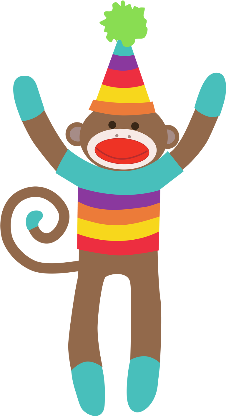 Sock Monkey Clipart Free Download Clip Art On - Colorful Sock Monkey Clip Art - Png Download (964x1500), Png Download