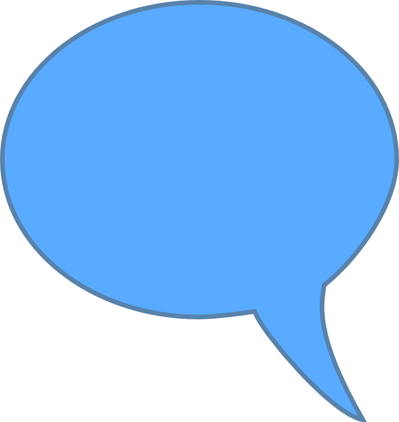 Blue Word Bubble Clipart (564x596), Png Download