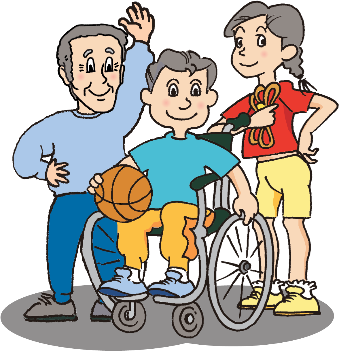 Fitness Exercise For Persons With Disabilities - Cartoon Clipart (1260x1316), Png Download