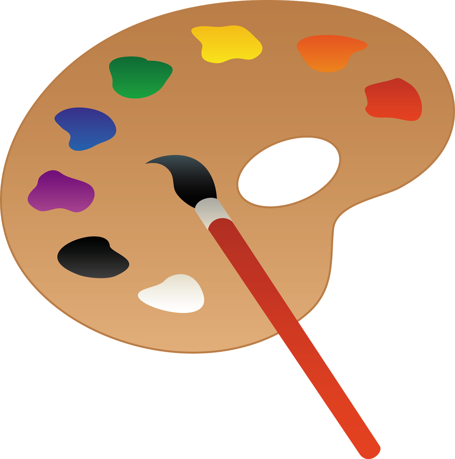 Paint Brush Clip Art Free - Paint Palette Clipart - Png Download (830x837), Png Download