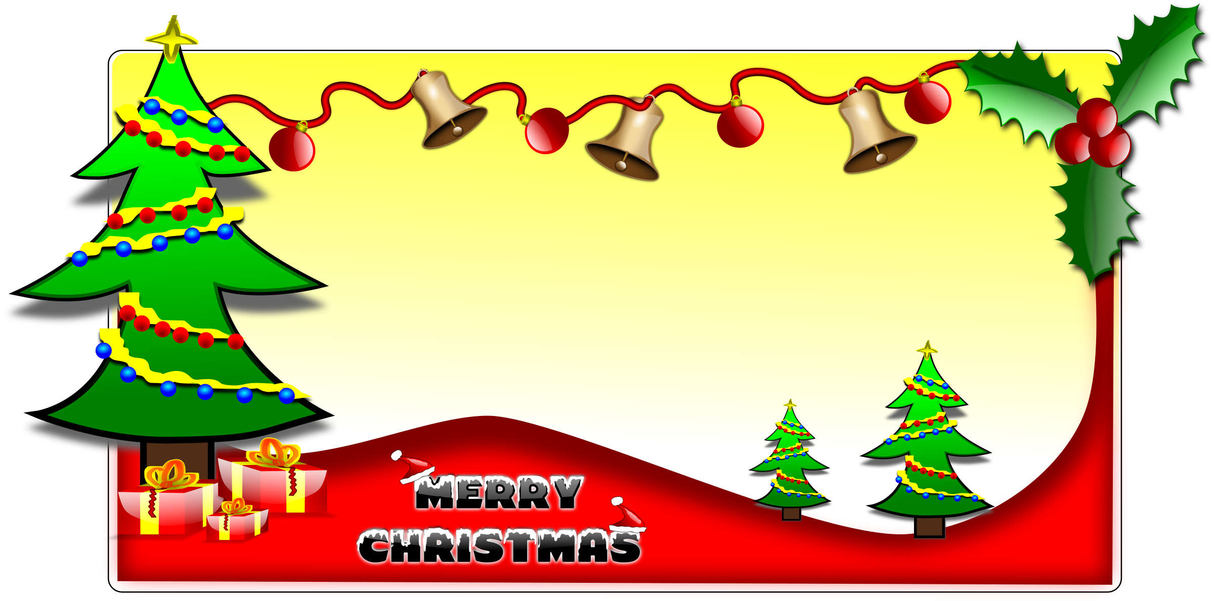 Big Image - Christmas Gift Tags Clip Art - Png Download (2400x1189), Png Download