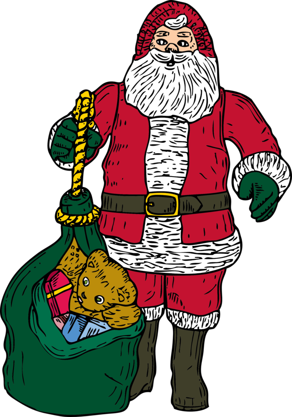 Clip Art By Johnny Automatic - Christmas Present Sack Animated - Png Download (560x800), Png Download