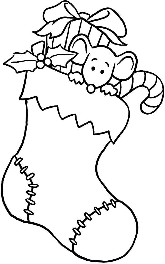 Download Stockings Black And White Clipart Clip Art - Christmas Boot For Coloring - Png Download (640x1025), Png Download