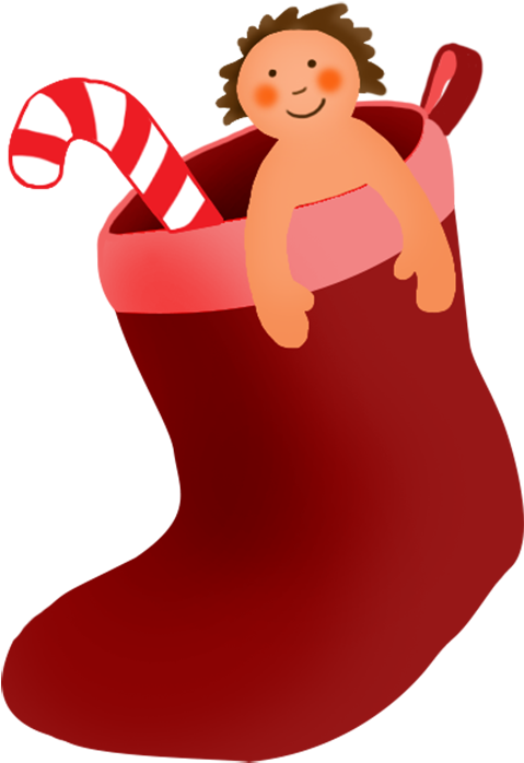 Christmas Stockin With Gifts - Christmas Day Clipart (597x709), Png Download