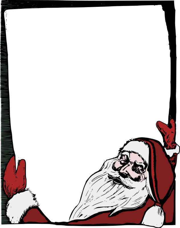 Santa Claus Christmas Card Picture Frames - Christmas Frame Png Santa Clipart (591x750), Png Download