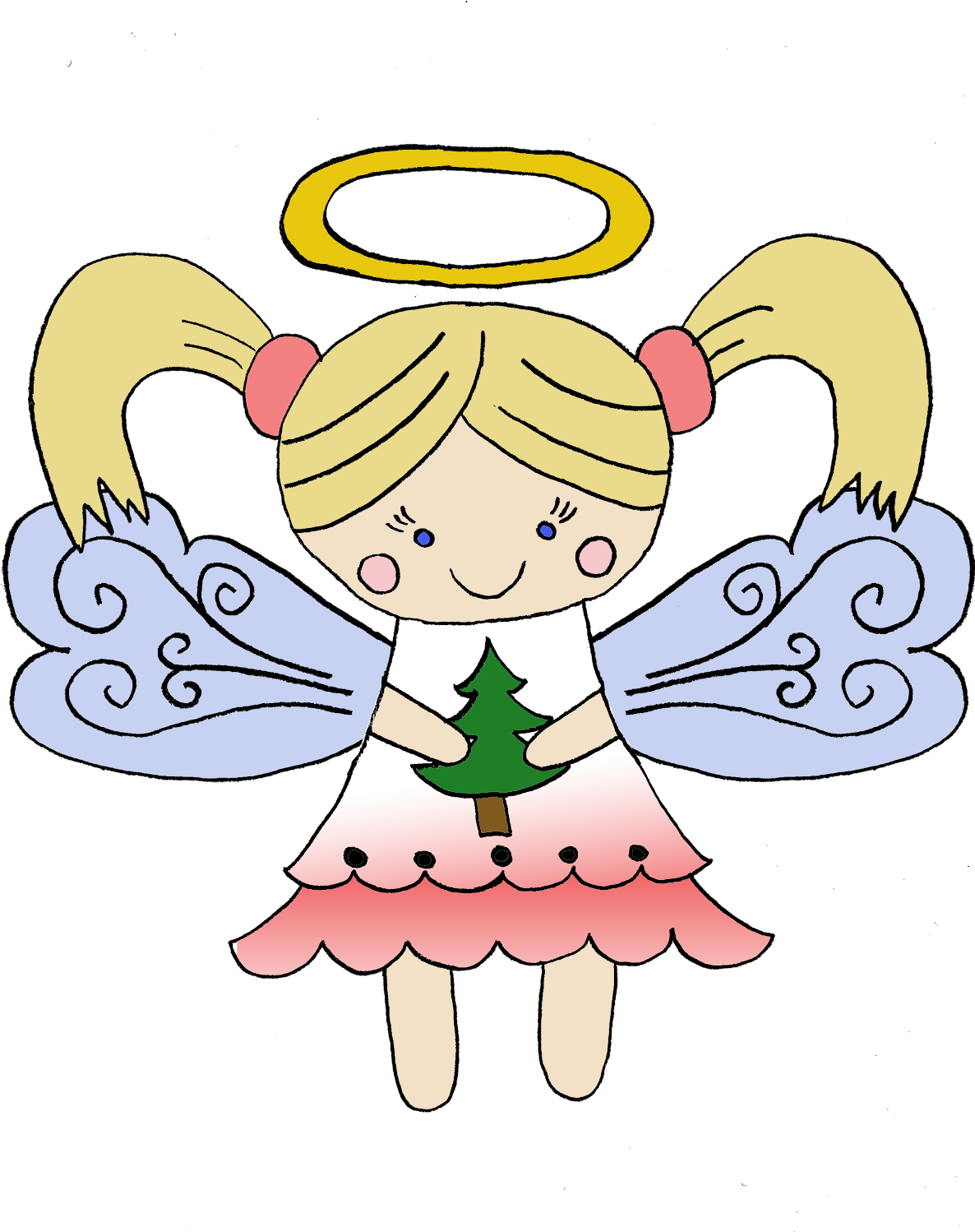 Download Clip Freeuse Stock Anniversary Clipart Free - Little Christmas Angel Embroidery Design - Png Download (1200x1500), Png Download