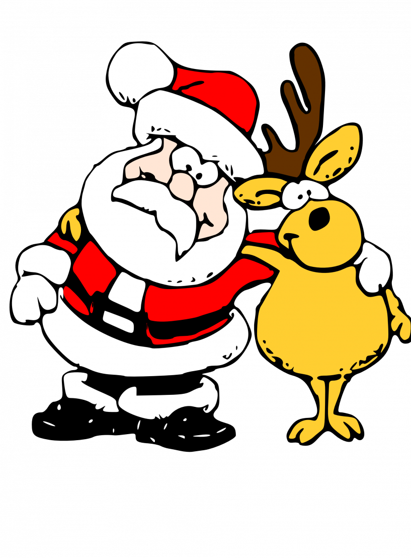 Christmas Dog Clipart Free Download - Silly Santa Clip Art - Png Download (817x1108), Png Download