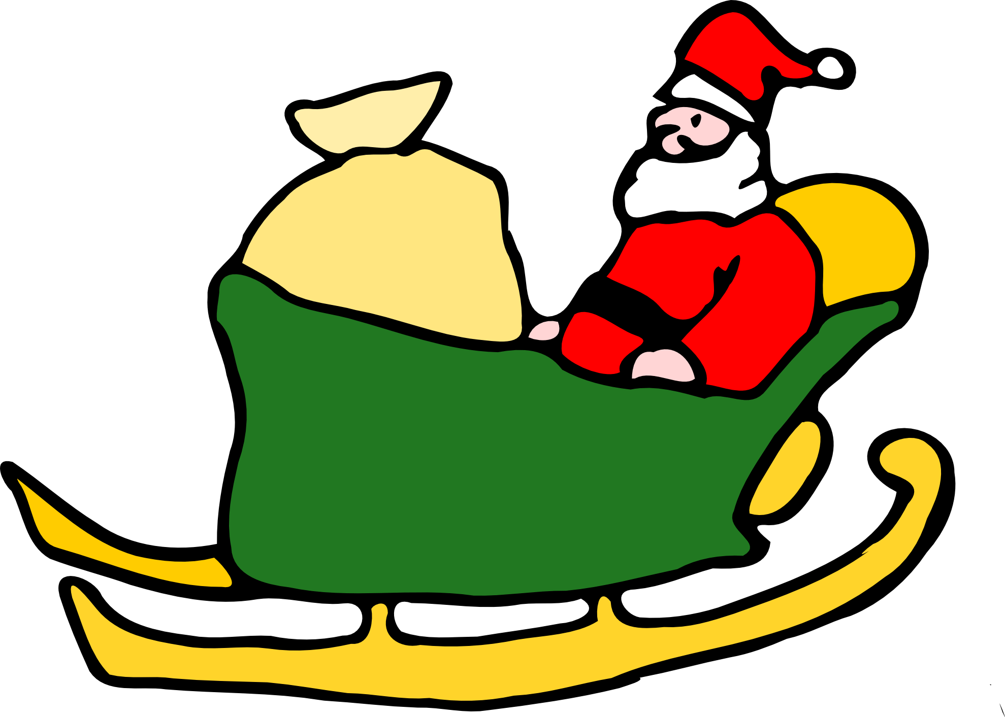 Santa In His Sleigh Clipart, Vector Clip Art Online, - Clip Art Cartoon