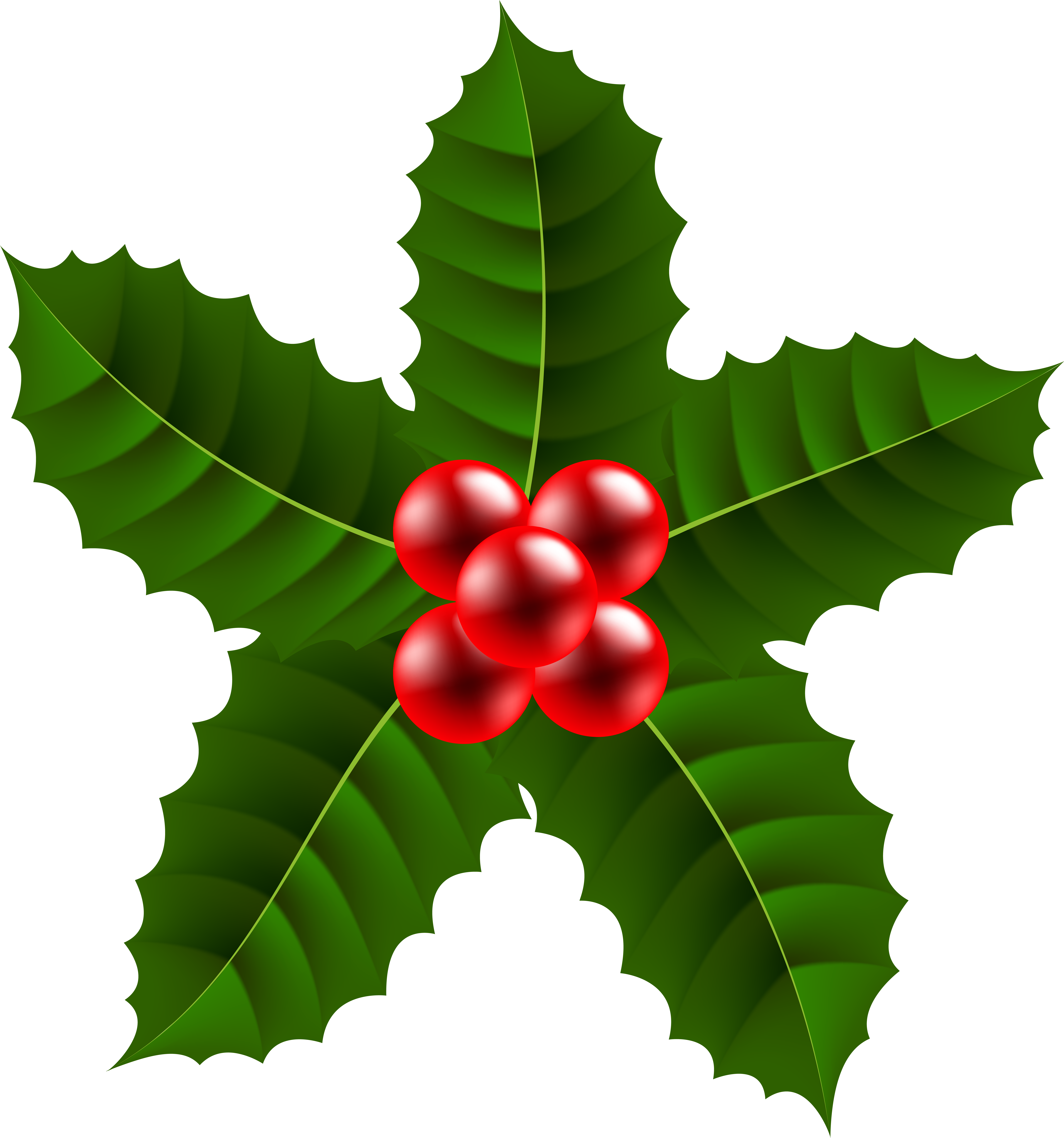 Holly Images Free Clip Art - Png Download (7087x7532), Png Download
