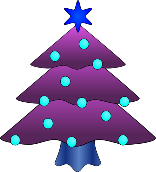 Purple Christmas Tree Clip Art - Purple Christmas Tree Png Transparent Png (600x660), Png Download
