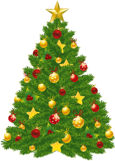 Vintage Clip Art - Christmas Tree Clipart Transparent Background - Png Download (490x700), Png Download