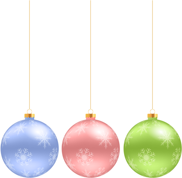 Christmas Hanging Ornaments Clip Art Image - Hanging Christmas Ornaments Clip Art Free - Png Download (600x577), Png Download