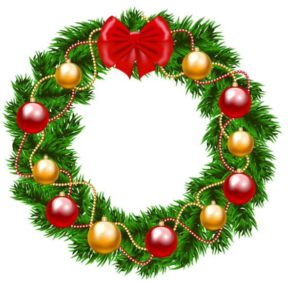 Christmas Wreath Png Clipart Wreath Christmas Day Clip - Wreath Christmas Clip Art Transparent Png (600x586), Png Download