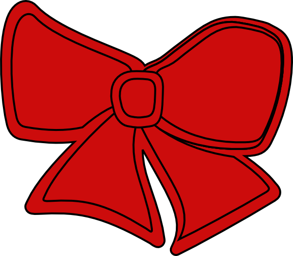 Christmas Bow Cartoon Clipart Clip Art Christmas Clip - Red Cartoon Bows - Png Download (600x524), Png Download