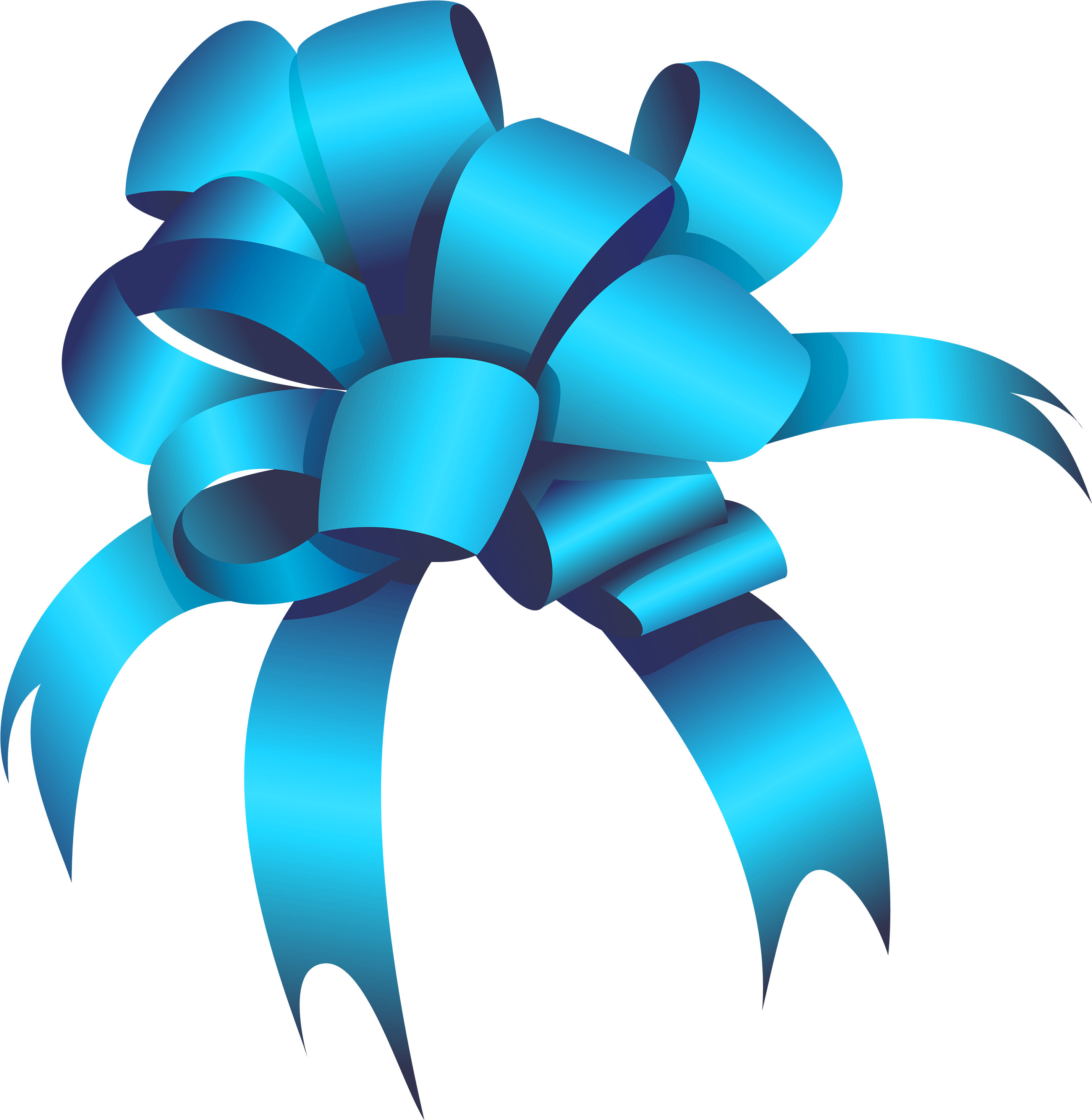 Blue Bow Clipart Web Clipart - Gift Bow Clipart - Png Download (2924x3000), Png Download