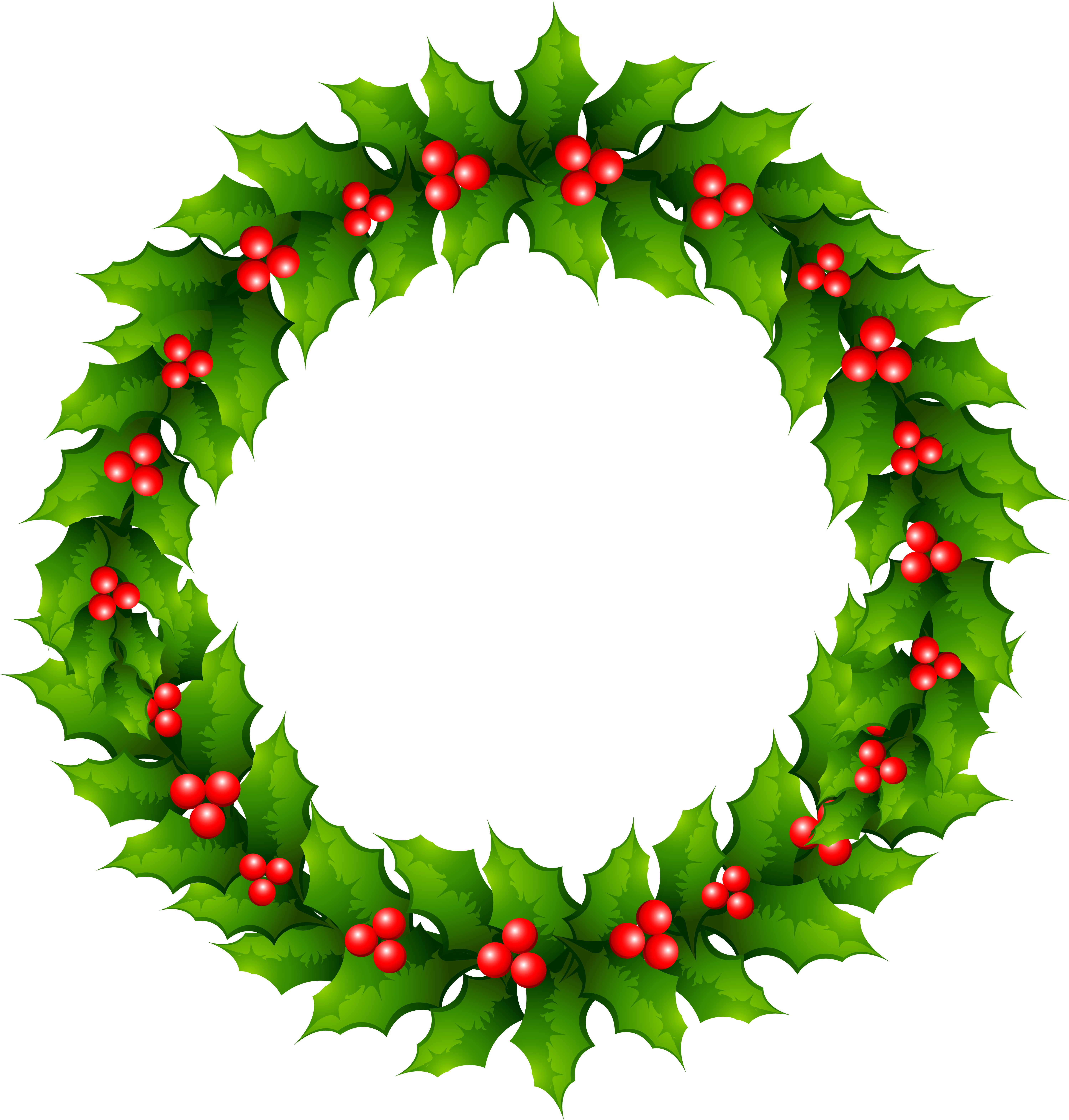Mistletoe Wreath Clip Art - Png Download (6285x6585), Png Download