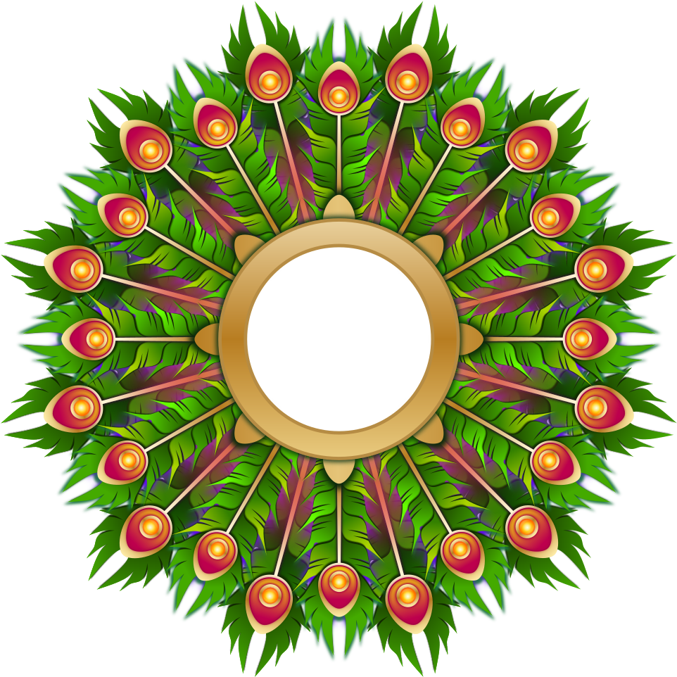 Peacock Feather Wreath Png Images 600 X - Peacock Clipart Transparent Png (600x600), Png Download