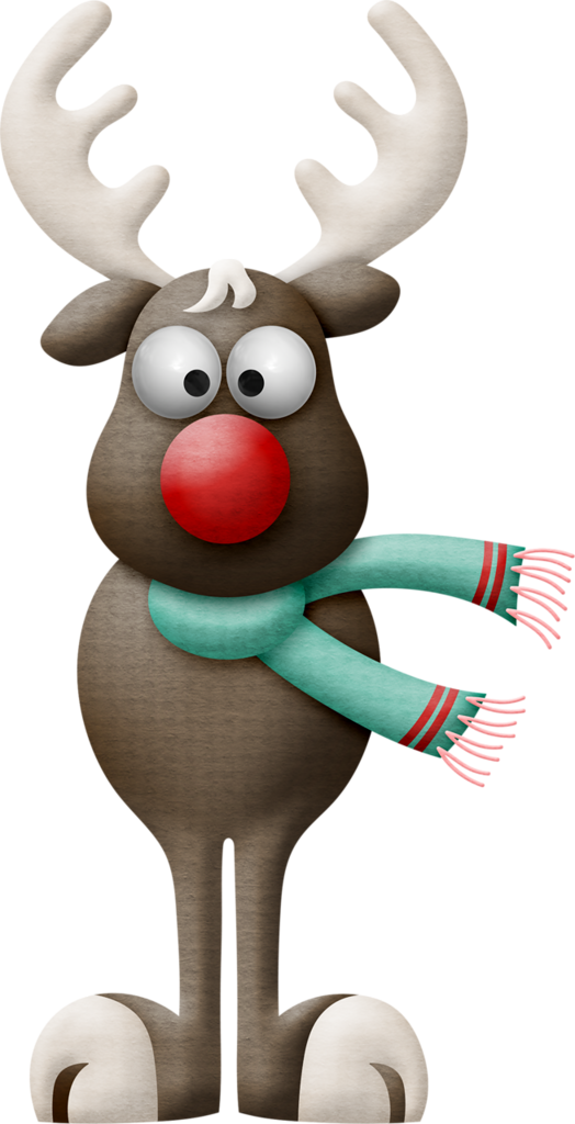 Christmas Reindeer * - Christmas Cartoon Animals Png Clipart (524x1024), Png Download