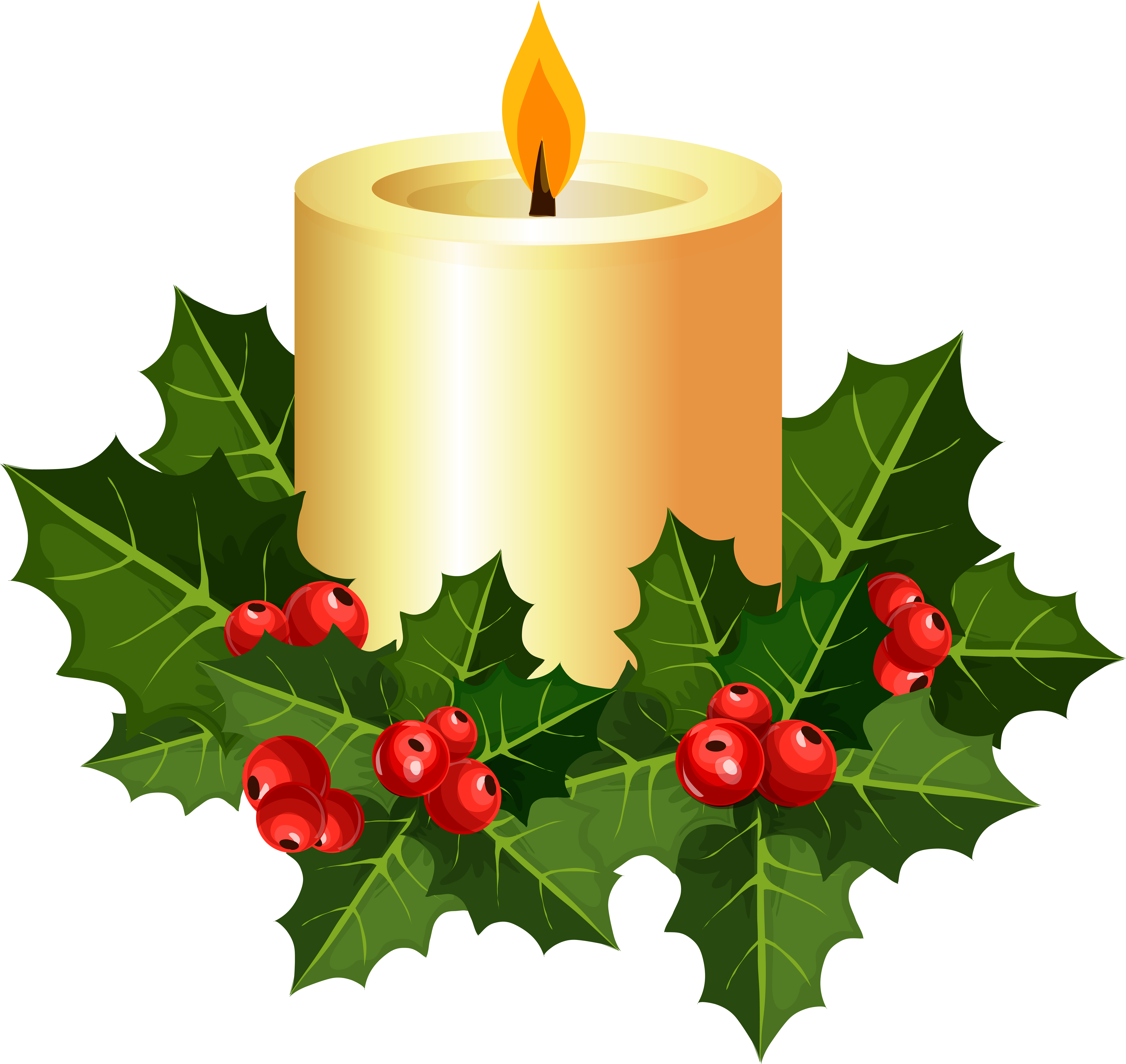 Christmas Candle Clipart - Png Download (8000x7570), Png Download