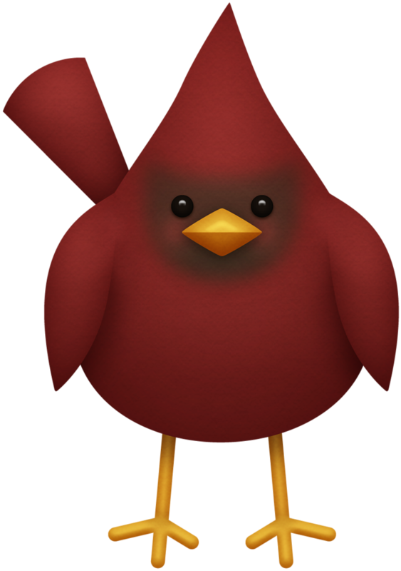 Christmas Red Cardinal Christmas Owls, Whimsical Christmas, - Clip Art - Png Download (563x800), Png Download