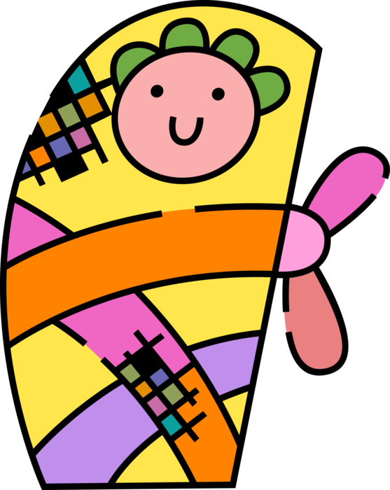 Clipart Freeuse Stock Baby Wrapped In Blanket Clipart - Graphics - Png Download (557x700), Png Download