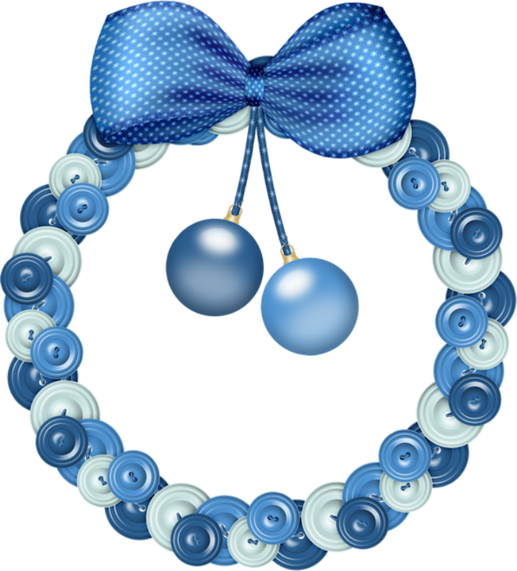 Christmas Blue Wreath Clip Art Christmas Graphics, - Blue Christmas Wreath Clip Art - Png Download (724x800), Png Download