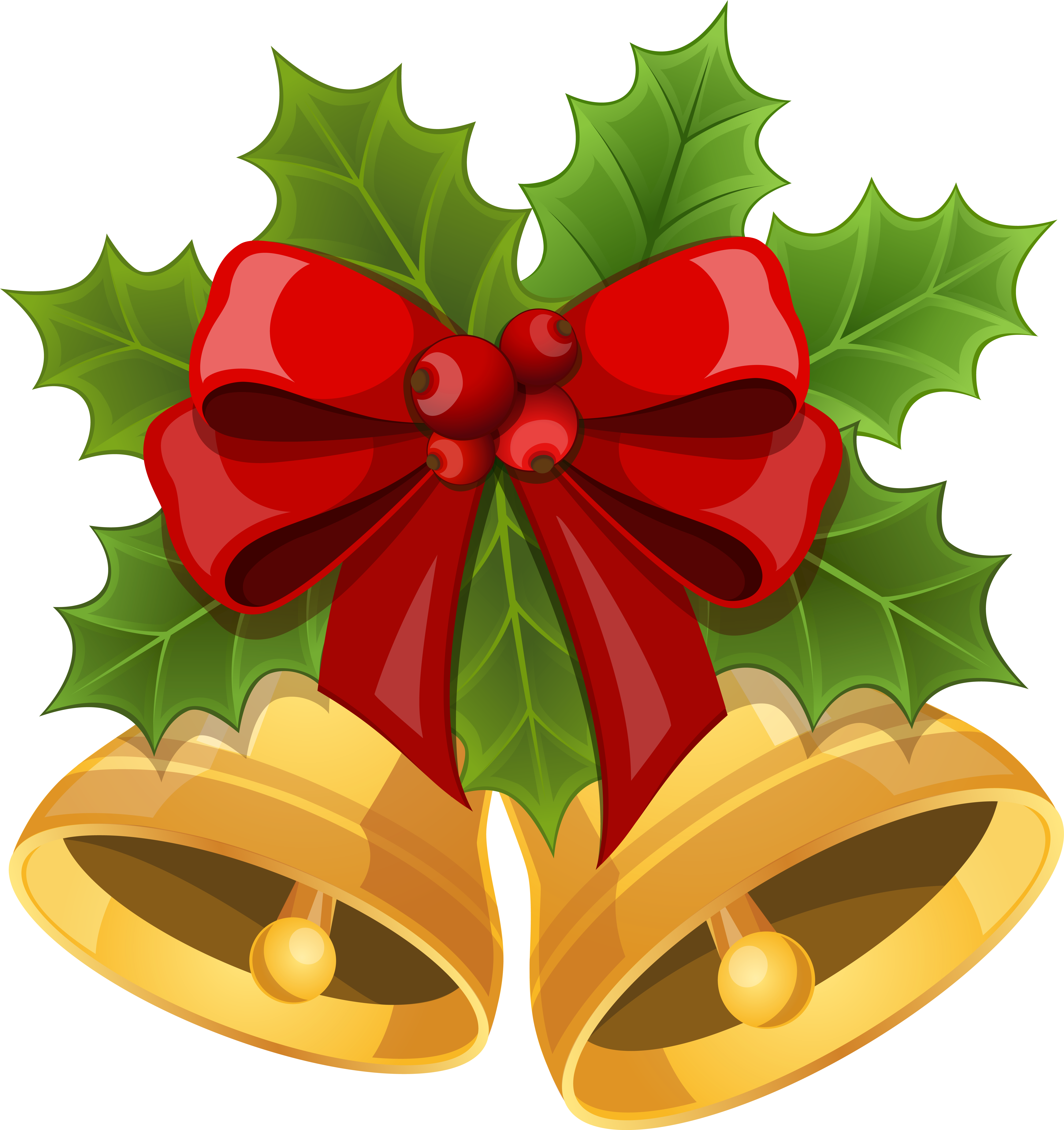 Christmas Bell With Bow Clipart (5753x6111), Png Download