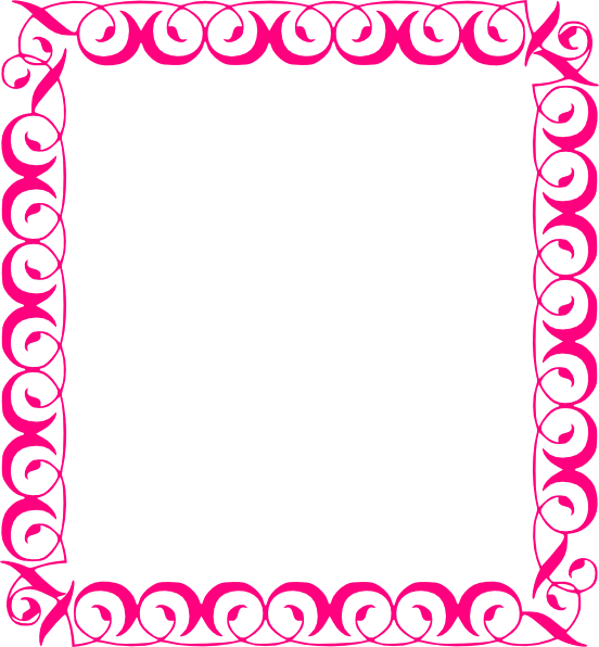 Pink Floral Borders - Border Clip Art - Png Download (552x596), Png Download