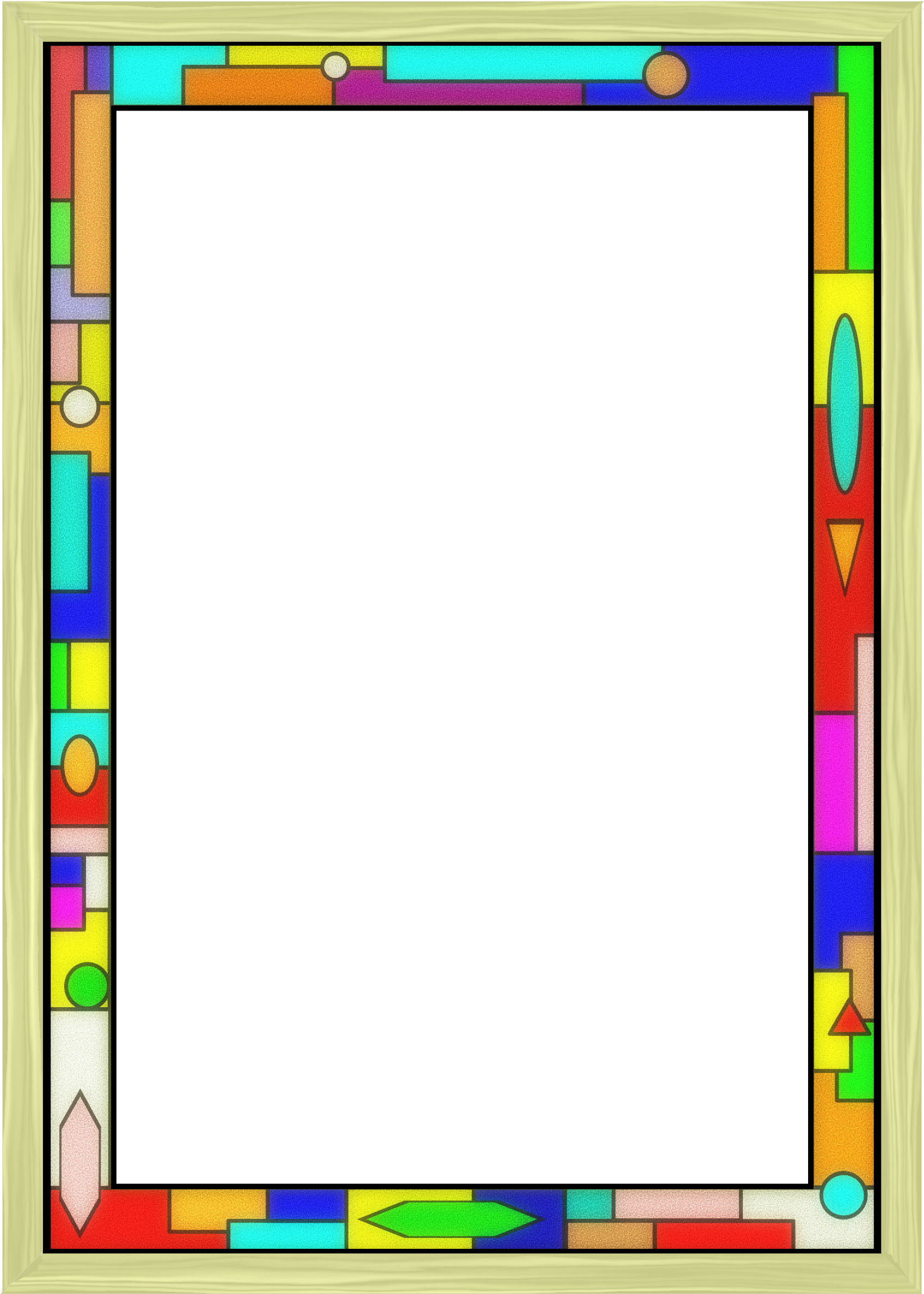 Stained Glass Border 02 By Arvin61r58 Borders For Paper, - Page Border Portrait Clipart (1721x2400), Png Download