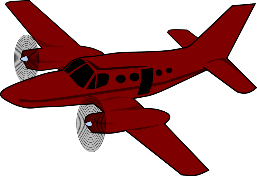 Download Red Aeroplane Clipart Airplane Aircraft Clip - Red Aeroplane - Png Download (900x618), Png Download