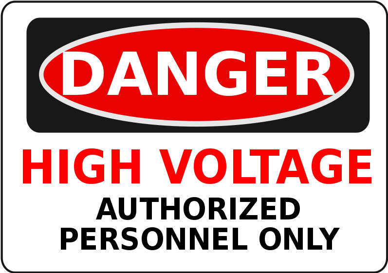 High Voltage Authorized Personnel Only Clipart - High Voltage Safety Signs - Png Download (800x567), Png Download