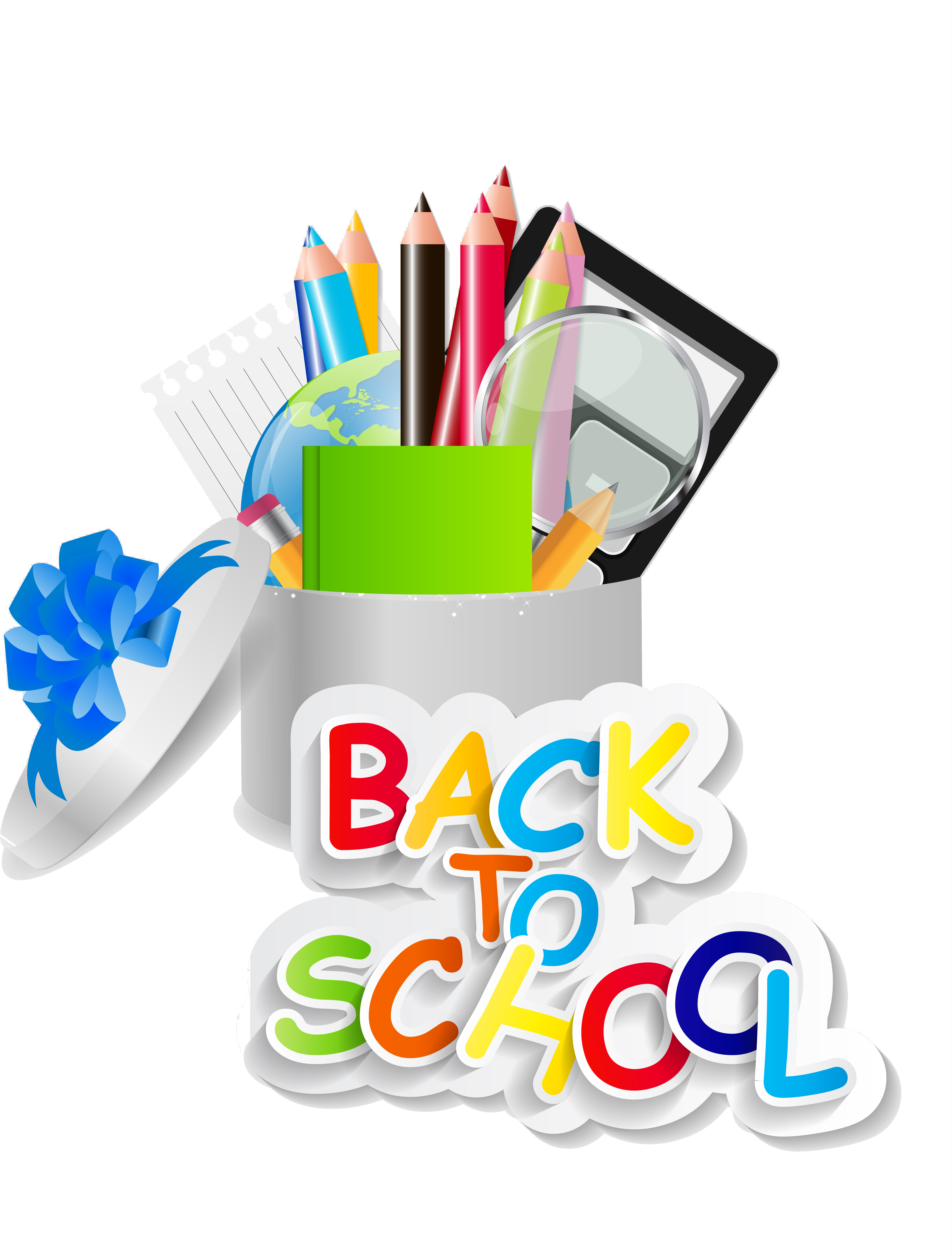 School Clip Stationary - Png Download (4083x5000), Png Download