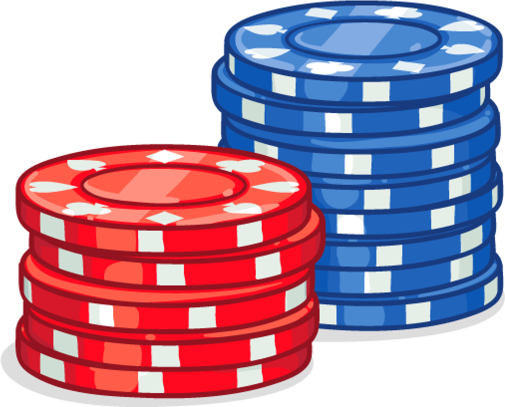 Poker Chips Clipart - Red And Blue Poker Chips - Png Download (1024x1024), Png Download