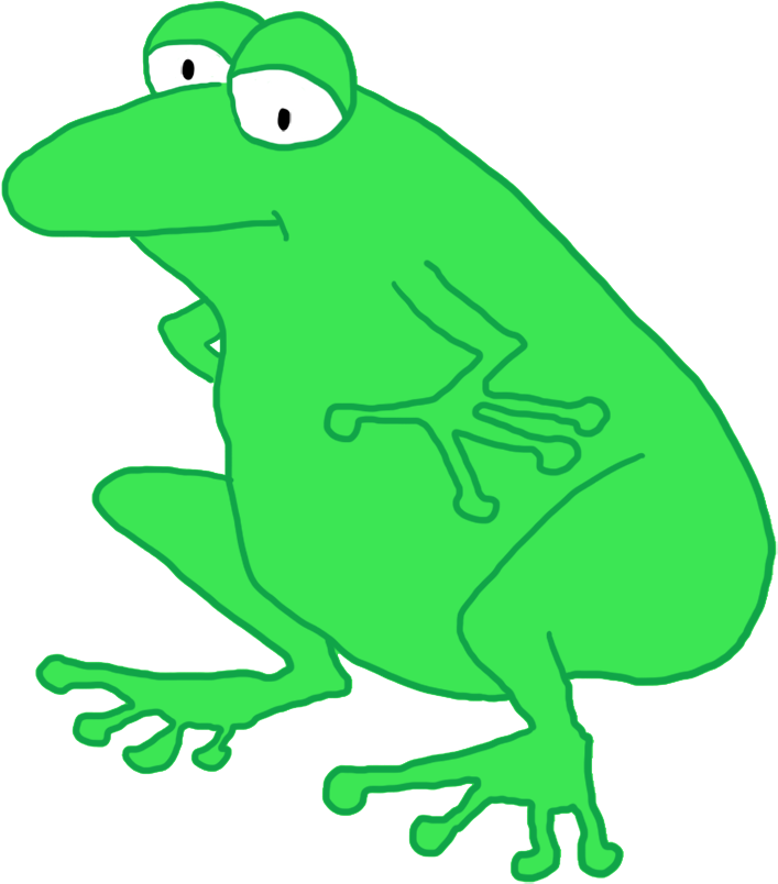Funny Dancing Frog, Cartoon Frog Sitting - Art Clipart (826x945), Png Download