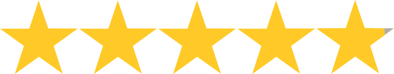 Italian Transcription - Five Stars Clipart (1600x373), Png Download