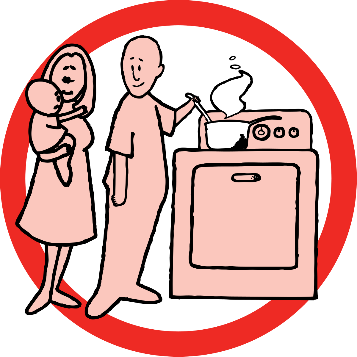 Cooking While Holding Infant Clip Art - Scalable Vector Graphics - Png Download (768x768), Png Download
